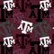 Licensed NCAA Texas A&M University Letters Cotton Fabric by the Yard